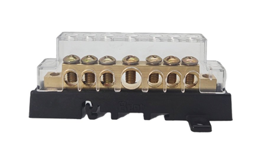 DISTRIBUIDOR ELENT 1X125A 7 TORNILLOS PROF P/RIEL DIN NEGRO